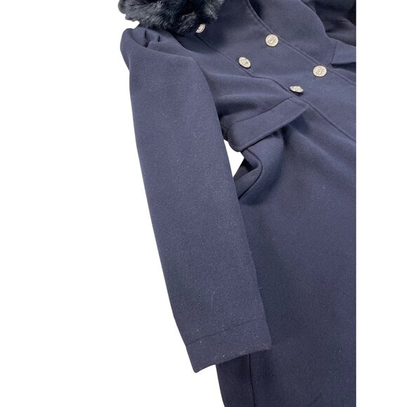 Rothschild Girls blue poly Blend Double Breasted Coat Size M SKU 9270 - Picture 2 of 16